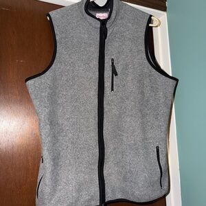 Gray Zip-Up Vest with Black Trim. 1X. MUST BE BUNDLED
